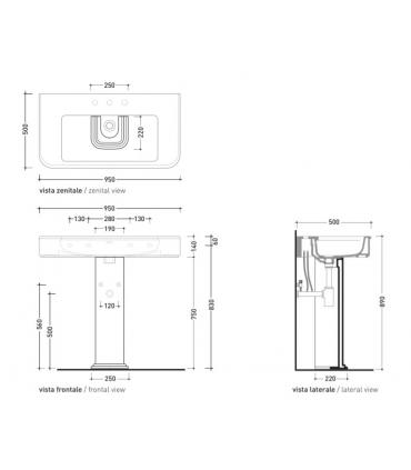 Wall-mounted washbasin Ceramica Flaminia Madre series