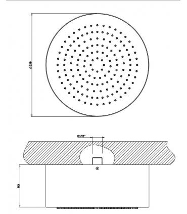 Pommeau de douche au plafond série Gessi Segni art. 33035 rond