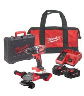 Milwaukee CBLPP2E2-502C drill and grinder kit