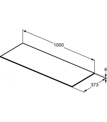 Plan de travail en grès Ideal Standard. Conca profondeur 50cm