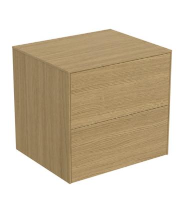 Vanity unit with 2 drawers and Ideal Standard Conca veneered top