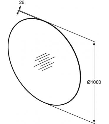 Miroir rond Ideal Standard de la série Conca avec éclairage LED