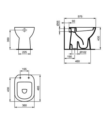 Ideal Standard floor standing toilet I.Life A4672 series