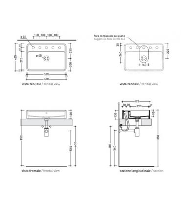 Countertop Washbasin Ceramica Flaminia Miniwash With Tap Top
