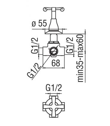 Deviatore per miscelatore doccia a incasso Nobili Carlos Primero CP160