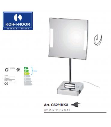 Specchio ingranditore da tavolo, Koh-i-noor Quadrolo Led art.C62/1