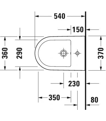 Duravit D-Neo wall hung bidet 229415