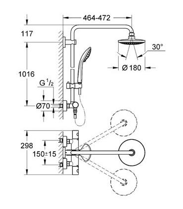 External shower column thermostatic Grohe collection euphoria System