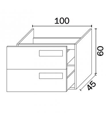 INDA collezione Street base sospesa per lavabo 100 cm art.B17006