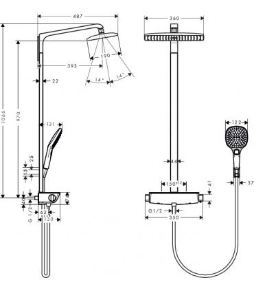 colonna doccia termostatica E360 Raindance Select Hansgrohe art.271120