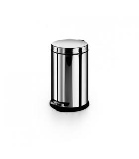 Bathroom dustbin, Lineabeta, collection Basket, model 53298, with cover, polished stainless steel
