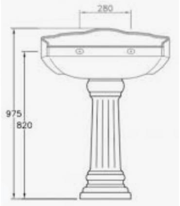 Column Washbasin, Sanitana collection Grecia