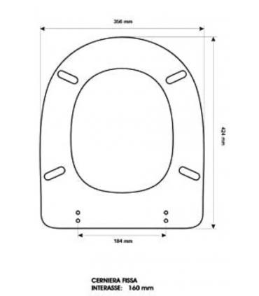 Toilet seat with normal closure ceramic Dolomite Quadrarco