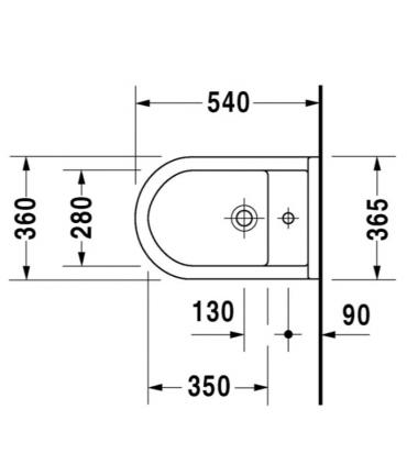 Bidet suspendu monotrou, Duravit, Starck 3, 2230150000