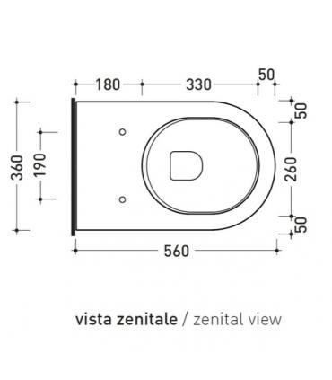 Wall hung toilet without seat, Flaminia collection link