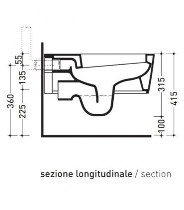 Wall hung toilet without seat, Flaminia collection link