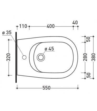 Bidet suspendu 55x38 Flaminia IO 2.0 IO218