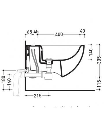 Bidet suspendu 55x38 Flaminia IO 2.0 IO218