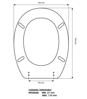 Sedile Colbam con cerniere cromo Pozzi Ginori Piemonte 36131.