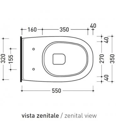 Wall hung toilet, without seat, Flaminia, collection spin