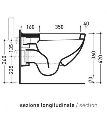 Wall hung toilet, without seat, Flaminia, collection spin