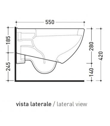 Wall hung toilet, without seat, Flaminia, collection spin