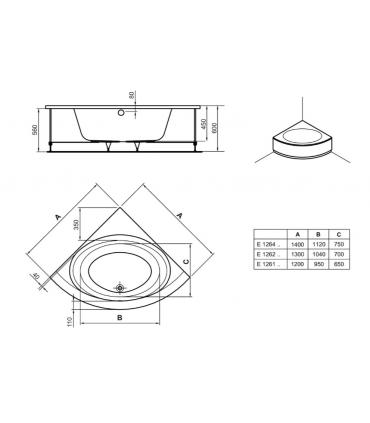 Baignoire angulaire Ideal Standard connect