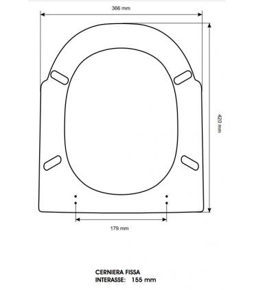 Toilet seat with normal closure ceramic Dolomite Zagara