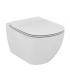 Toilet suspended Ideal Standard Tesi series, T3546 art ceramic white finish, Aquablade Technology (no rim). Including seat with