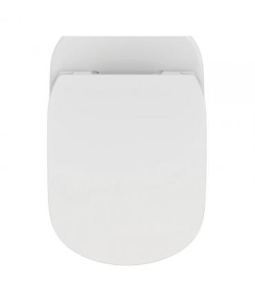 Toilet suspended Ideal Standard Tesi series, T3546 art ceramic white finish, Aquablade Technology (no rim). Including seat with