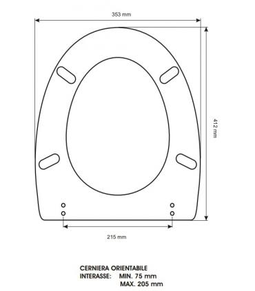 Sedile Colbam con cerniere cromo Pozzi Ginori Selnova 3 361273.