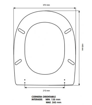 Toilet seat with normal closure Cesame Aretusa