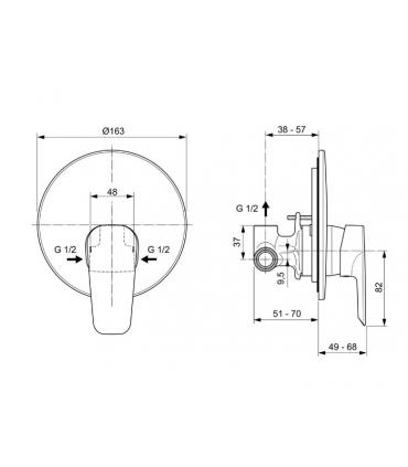 Miscelatore incasso per doccia Ideal Standard Ceramix new art.A6548AA