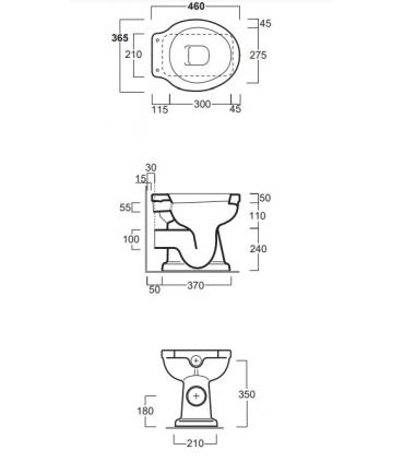 Simas londra lo911 Floor standing toilet with horizontal outlet.