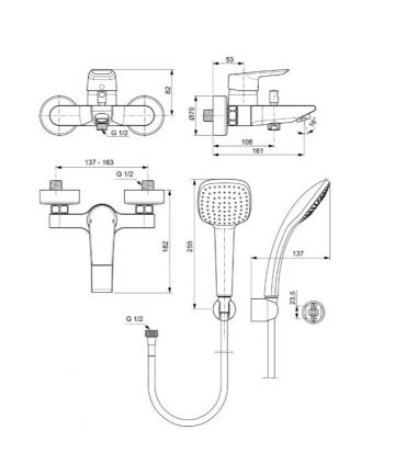 External bathtub mixer Ideal Standard Ceramix new