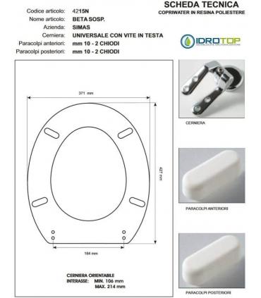 Abattant wc Simas Beta suspendel