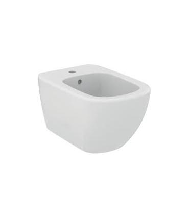 Ideal Standard single hole wall hung bidet Tesi series New art T3552, in matt white ceramic. Dimensions 36x53cm. To be completed