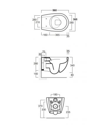 Wall hung toilet Simas collection Vignoni white