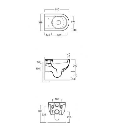 Wall hung toilet, Simas collection E-Line