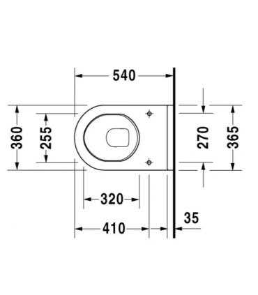 Wall hung toilet without seat, Duravit, collection Starck 3