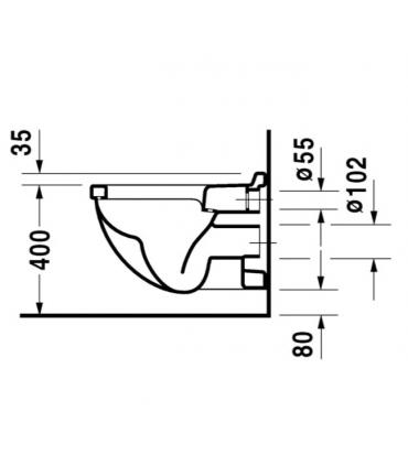 Wall hung toilet without seat, Duravit, collection Starck 3