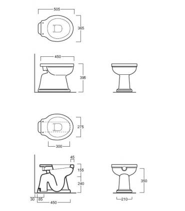 Floor standing toilet Simas collection londra