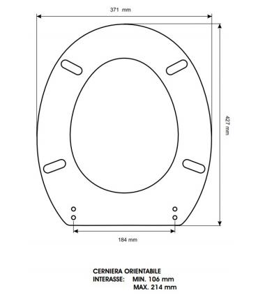 Sedile Colbam con cerniere cromo Pozzi Ginori Arcobaleno 3615N.