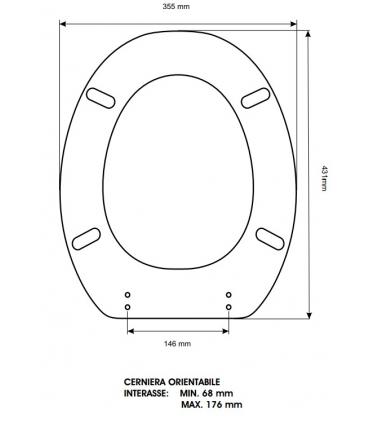 Sedile Colbam con cerniere cromo Flaminia Arena 18119.