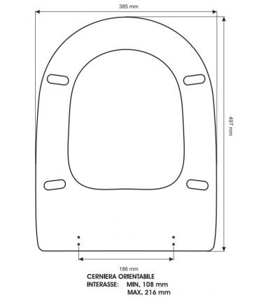 Toilet seat with normal closure Simas module