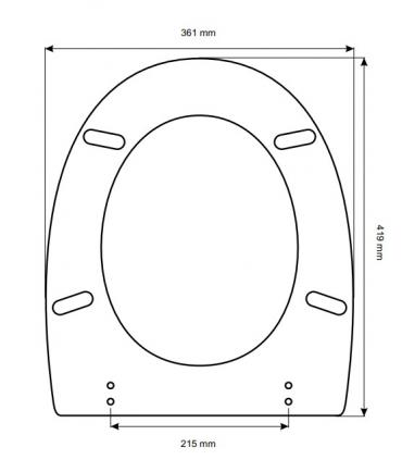Toilet seat with normal closure Cesame Equa
