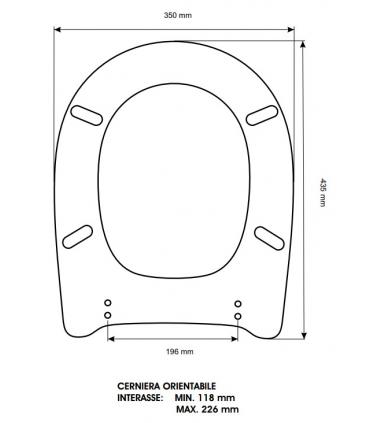 Sedile Colbam con cerniere cromo Duravit Dino sospeso 62120.