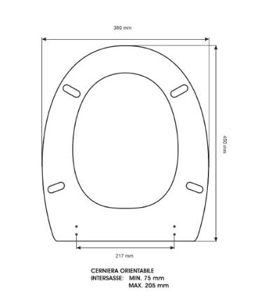 Sedile Colbam con cerniere cromo Flaminia Web 18190.