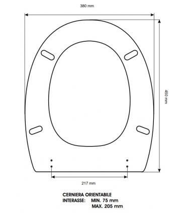 Toilet seat with normal closure Simas Deborah version 1