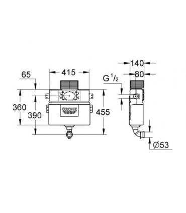 Cassetta incasso Grohe serie Uniset per wc a pavimento art.38422000